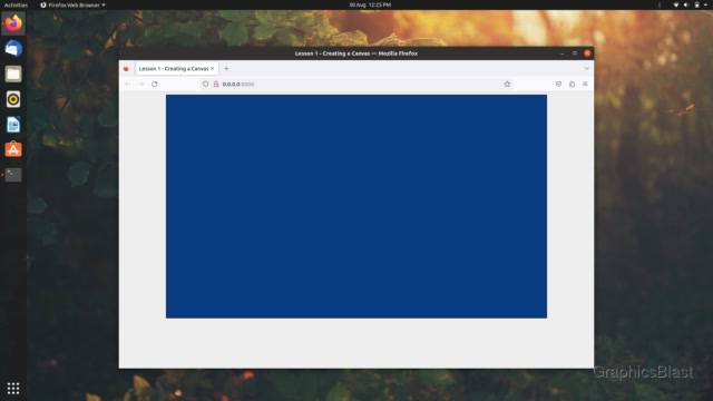 Creating a Canvas Webgl JavaScript Linux Command Line